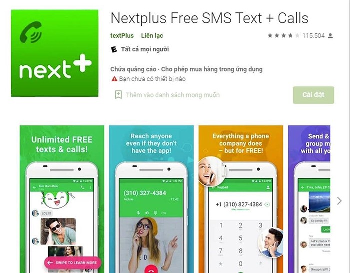 Tải ứng dụng Nextplus về máy của bạn